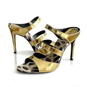 Metallic Gold Leather Heels